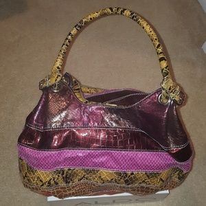 Aldo Multicolor Snakes Skin Pattern Purse